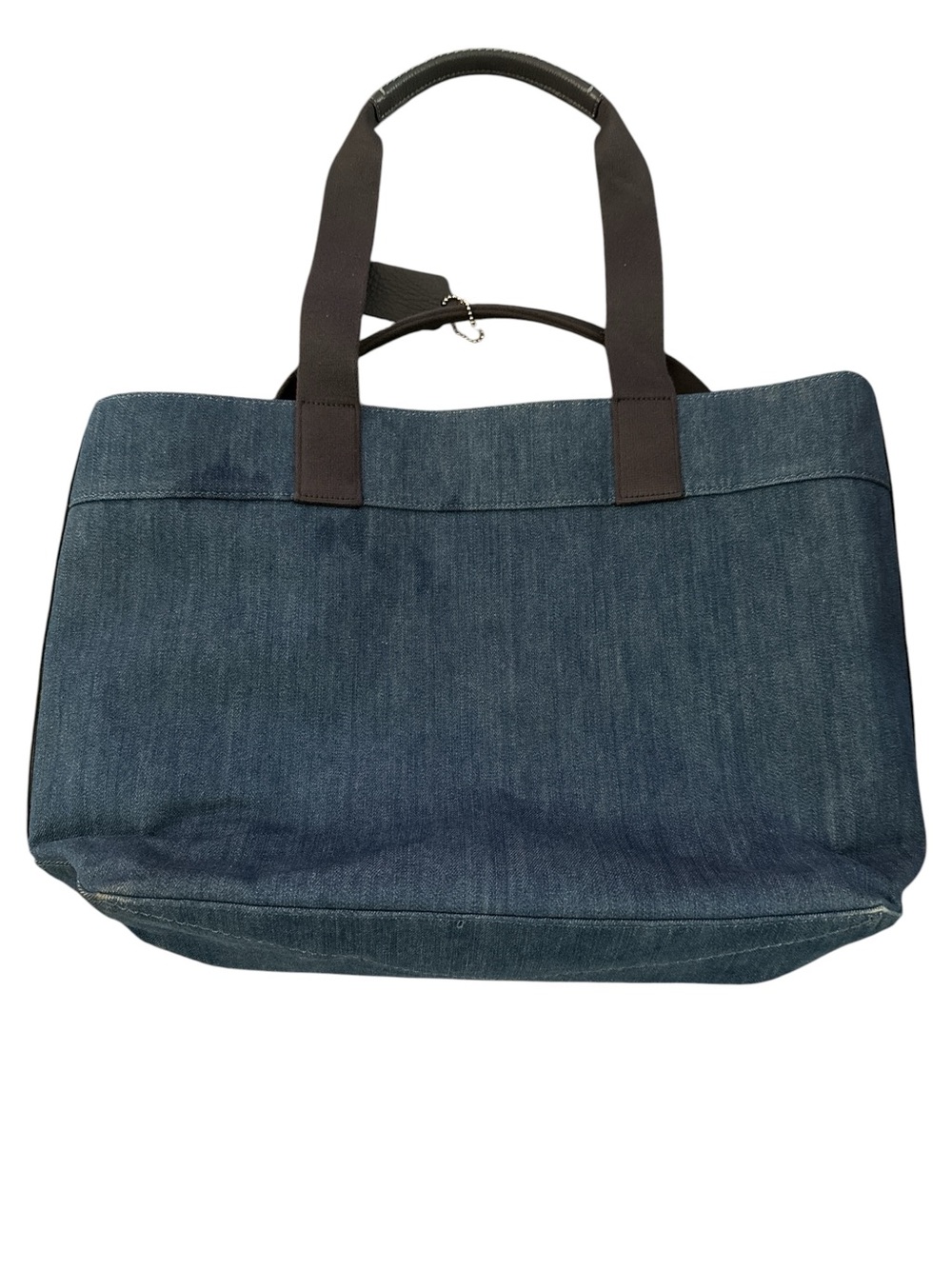 Coach Denim Logo Tote in Blue with Dark Brown Handles and Coach Wallet - Picture 4 of 15